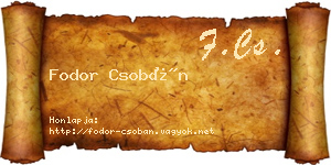 Fodor Csobán névjegykártya