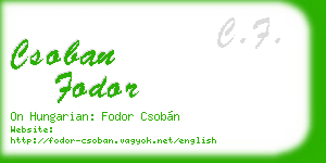 csoban fodor business card